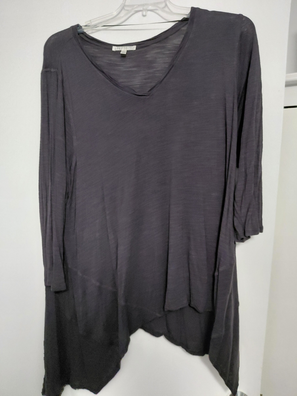 Spense Charcoal V-Neck Long Sleeve Tunic